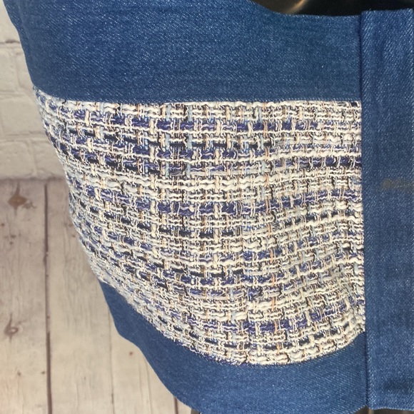 NWT DENIM & TWEED BUTTON FRONT BUSTIER TOP - Picture 10 of 16